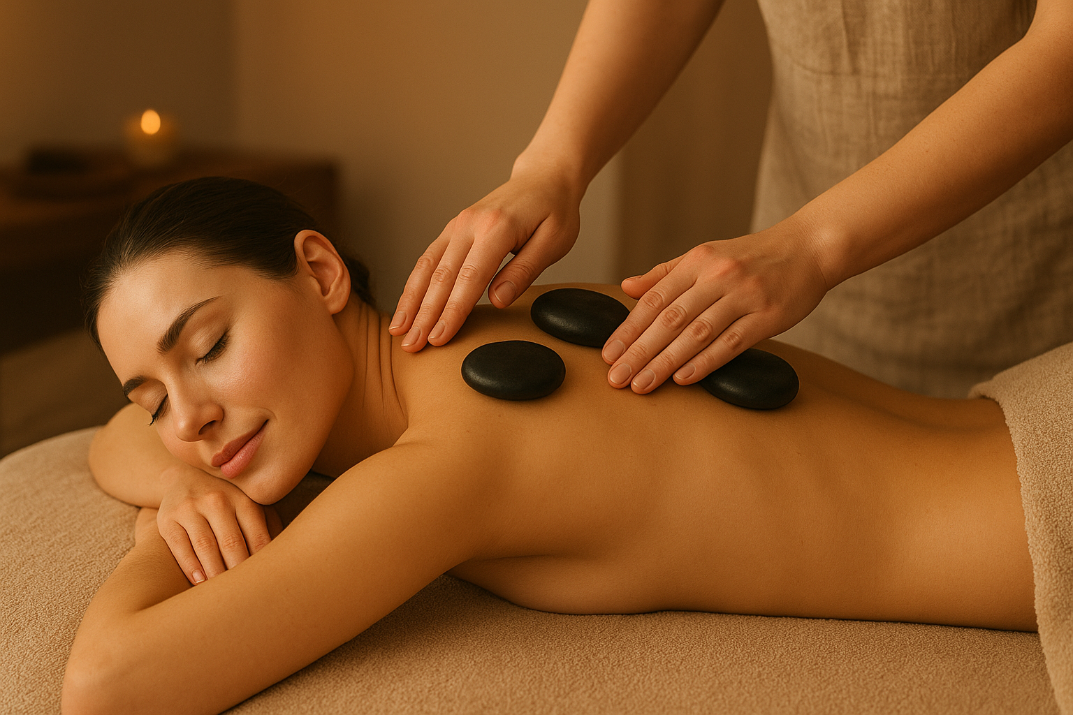 Massage aux pierres chaudes – Moon & Star